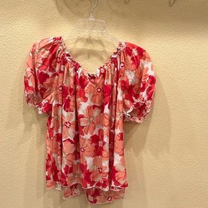 Dark And Light Pink Flower Blouse